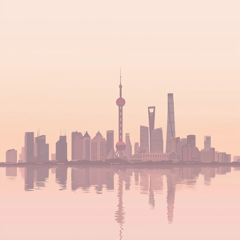 上海陆家嘴摩天大楼群全景