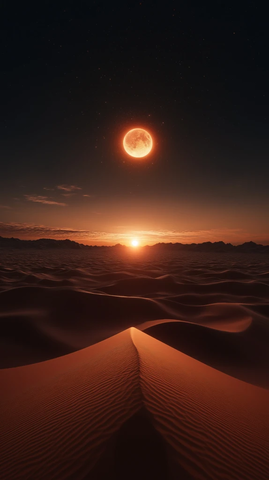 沙漠沙日出黄金色调