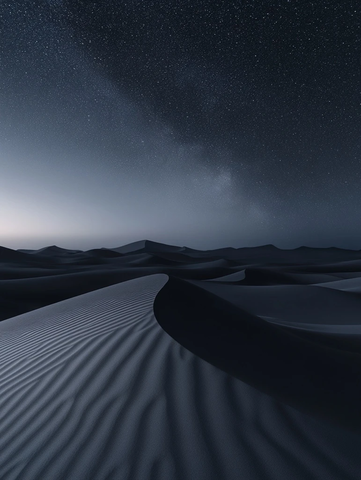 沙漠星空与沙丘影像