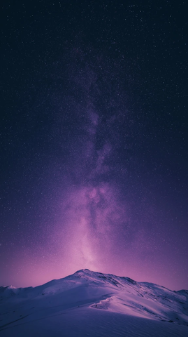 雪山星空冬夜航拍