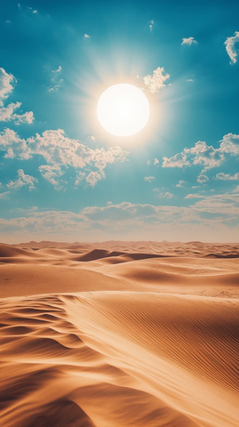 正午沙漠热浪景观