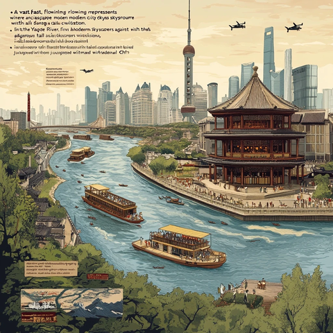 现代城市与传统建筑并存的河畔风光