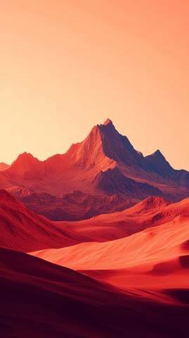 红橙色层叠山脉景观