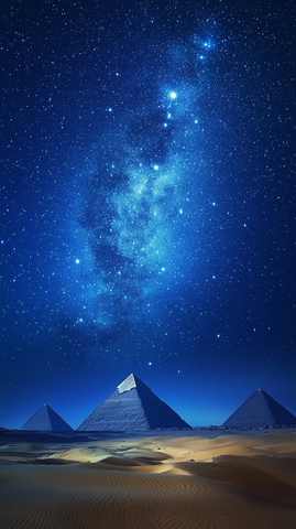 星夜金字塔神秘光芒