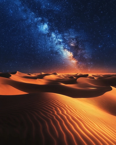 沙丘夜空北极光