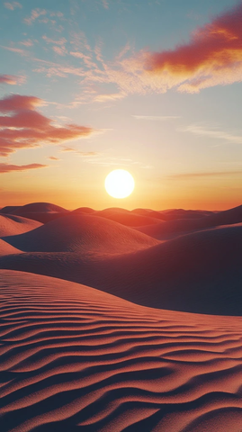 沙漠阳光与层叠地貌