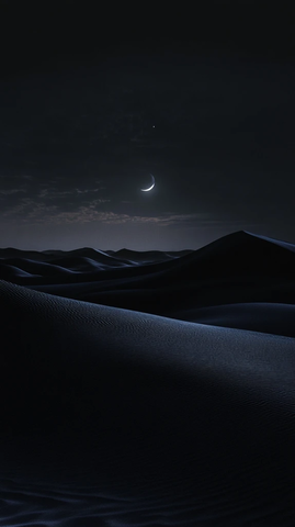黑沙沙漠夜空月亮