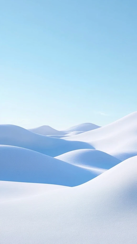 纯白雪地起伏波纹