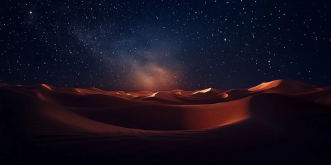 沙漠夜空繁星点点