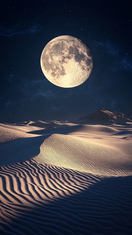 沙漠月光沙丘风蚀