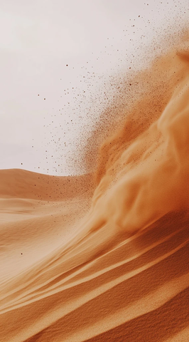 沙漠风沙低角度拍摄