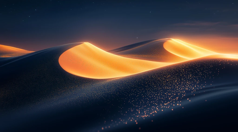 沙漠沙丘月光照明