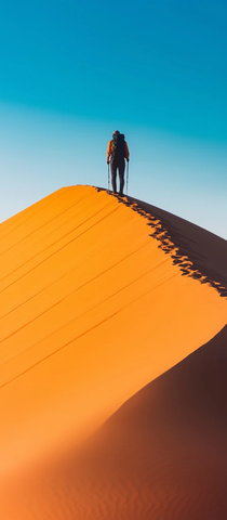 独行者背包眺望沙丘