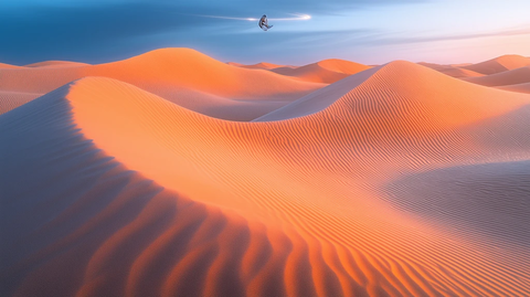 沙漠日落风帆滑沙