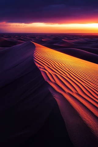 金色沙漠黄昏光影变换