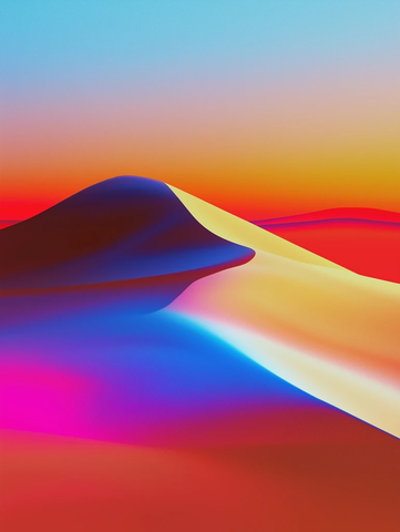 日落沙丘光影交错