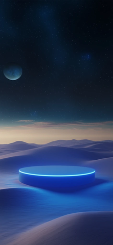 浮动圆台与星空沙漠