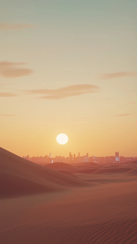 沙丘太阳能面板城市投影