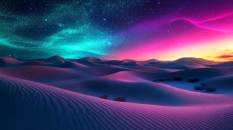 沙漠绿洲霓虹色彩