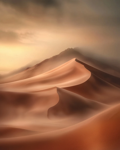 沙丘晨光金色雾霭细腻纹理