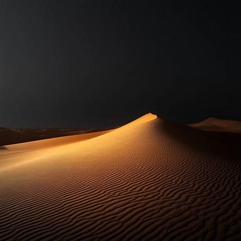 夜色沙漠细沙温暖色调