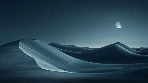月夜沙丘星影