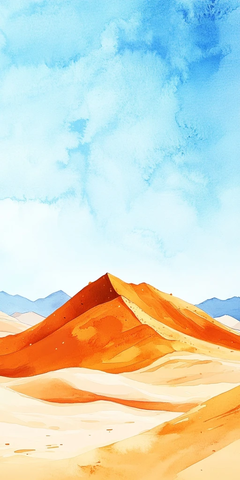 蓝天清水彩沙漠