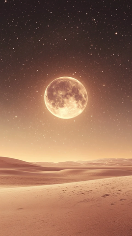 月食星空下的荒原