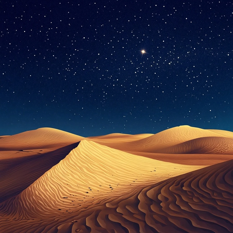 沙漠夜空繁星沙粒