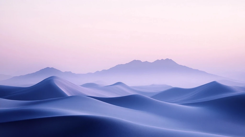 沙漠雾景紫色曲线层叠