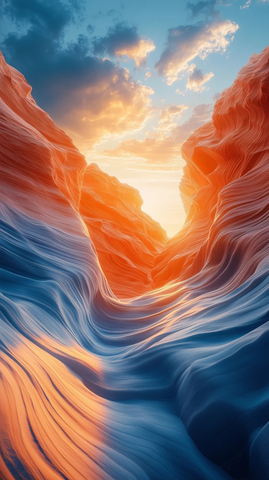 峡谷岩石阴影黄昏