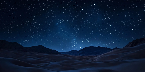 沙漠夜空繁星闪烁