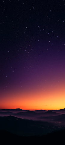 橙紫渐变星空夜幕