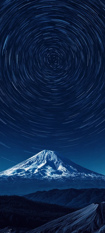 星空环形星轨山峰