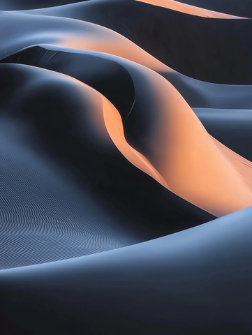 沙漠沙丘曲线阴影