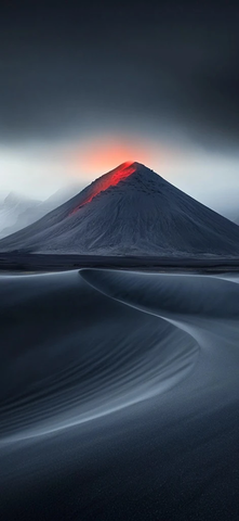 山影朦胧红光映线条流畅