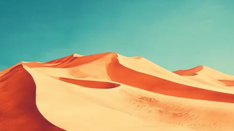 沙漠手绘剪影粗犷纹理