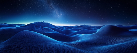 数字分形波浮于星空废墟