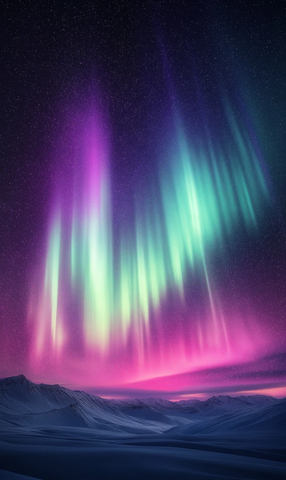 极光星空长曝光照片