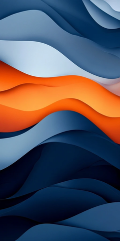 深蓝灰橙纹理波浪壁纸