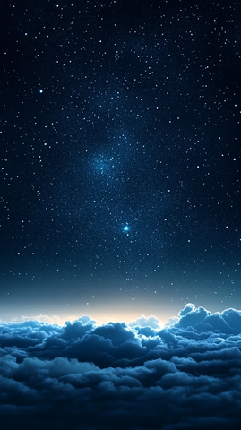 夜空星光与轻雾