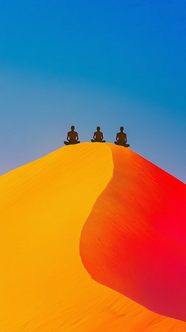 沙漠沙丘僧侣冥想