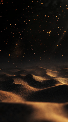 黑色背景飘沙火星光影