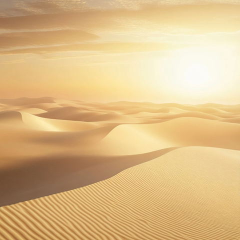 沙漠风沙轻舞阳光映照