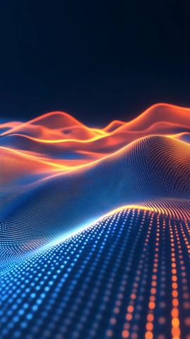 蓝色橙色渐变曲线光流