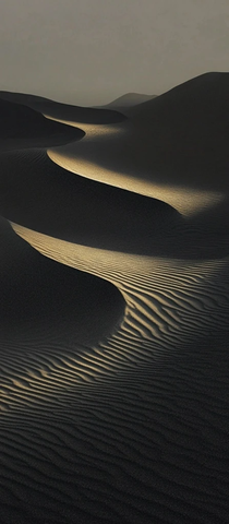 黑沙风纹沙漠柔光