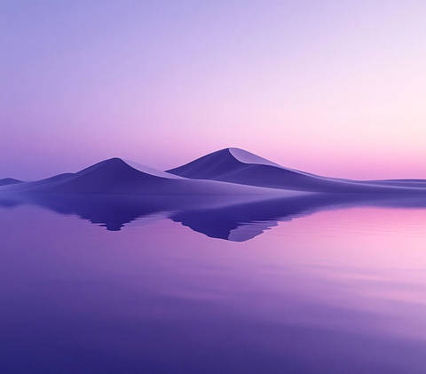 沙漠夜色水镜沙丘