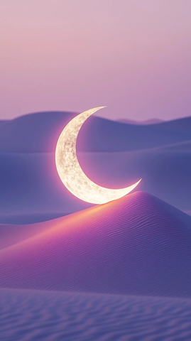 沙漠月夜沙丘光芒