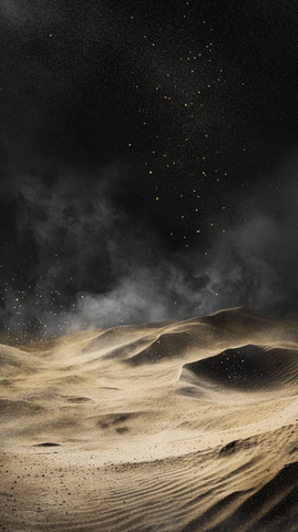 沙漠夜空沙尘飞舞