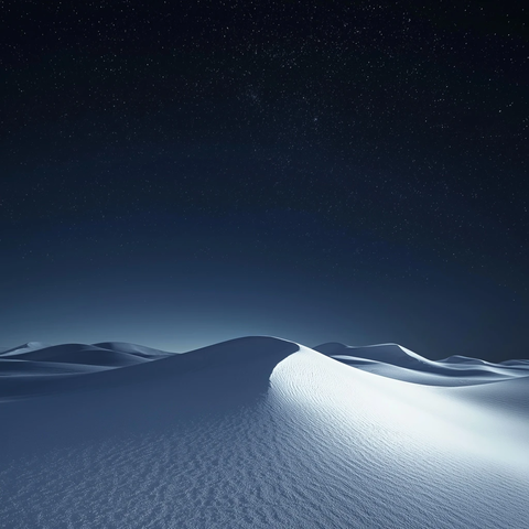 雪地沙漠夜晚前视图